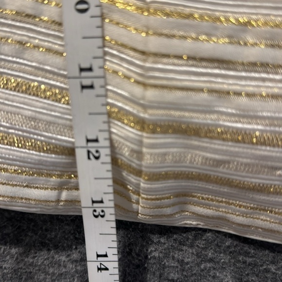 JS collections formal, twinset top and jacket, ivory Gold metallic stripe Sz 16 - Picture 11 of 16